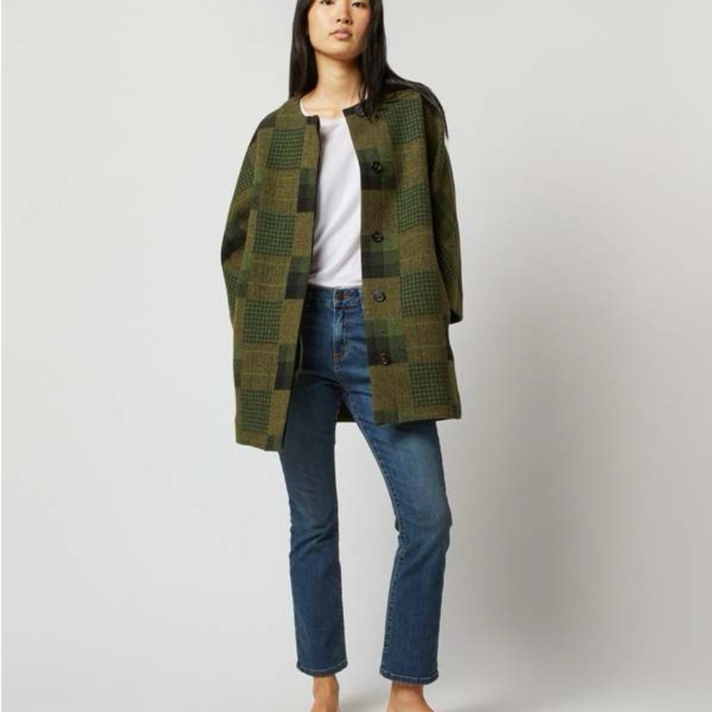 ANN MASHBURN Forest Checkered Jacket - image 1